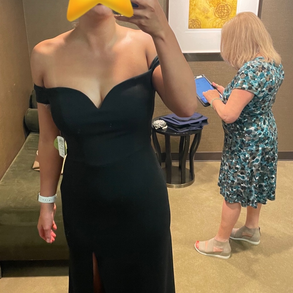 Black Off the shoulder prom dress